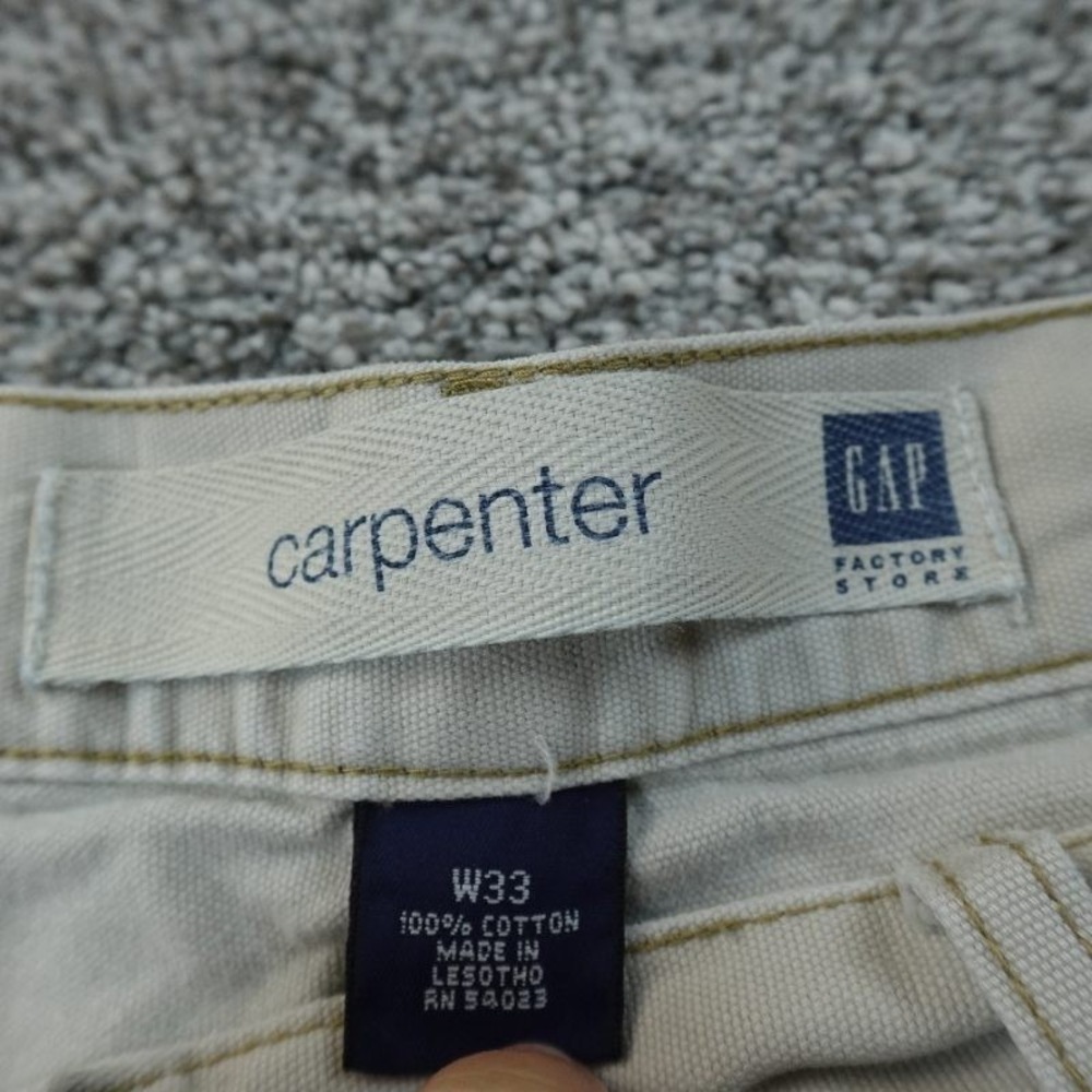 VTG Gap Shorts Mens 33 Beige Carpenter Utility Canvas Hammer Loop Work Skate Y2K - Picture 7 of 12